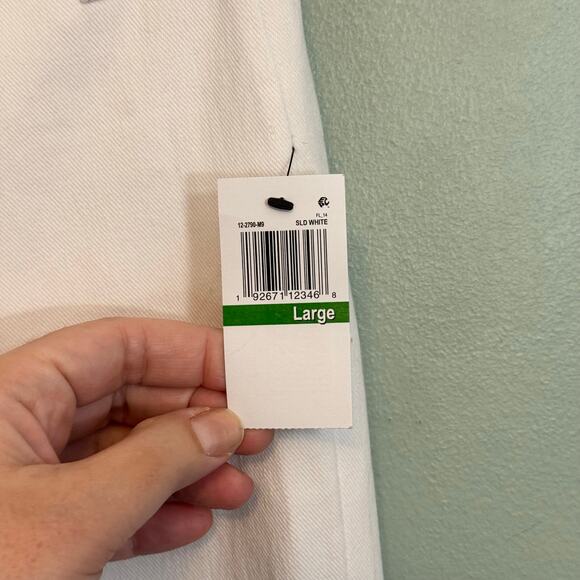 Lysse Bootcut Jeans Womens Large White Knit Denim High Rise Cropped Pull On NWT - Picture 8 of 11